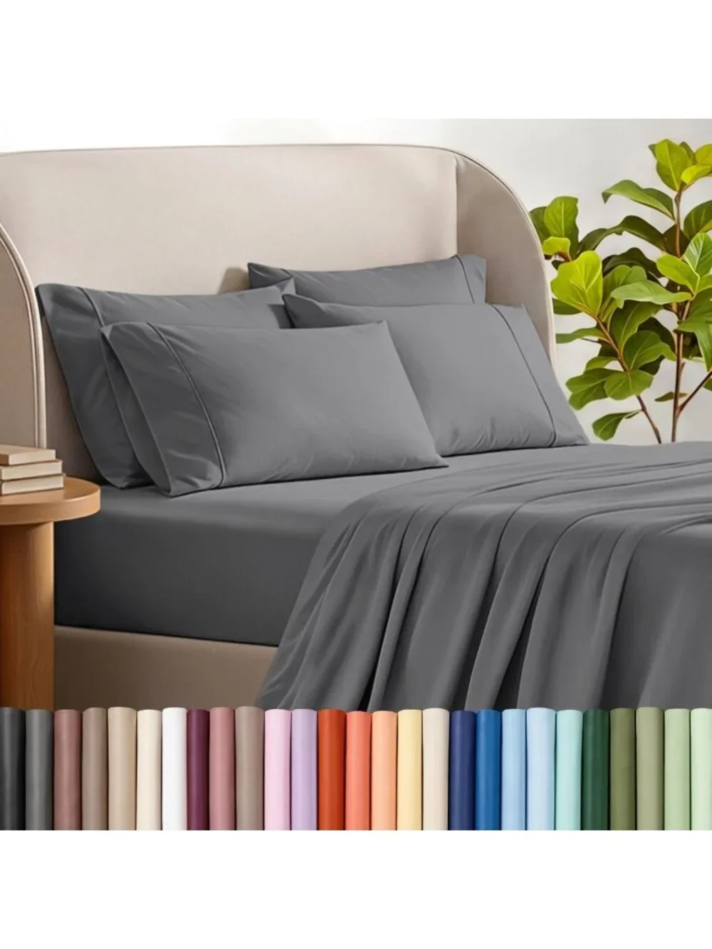 Luxury California King Sheet Set, 6-Piece Extra Soft & Cooling, Deep Pockets